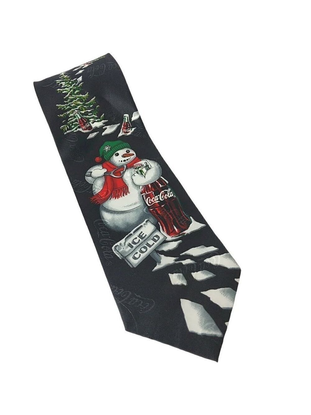 Coca Cola Snowman Christmas Tree Necktie